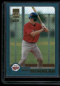 lot 113A image: Justin Morneau RC  2001 Topps Traded & Rookies #T235 Minnesota Twins Baseball Card