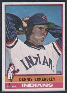 lot 132A image: Dennis Eckersley RC  1976 Topps #98 Cleveland Indians Baseball Card