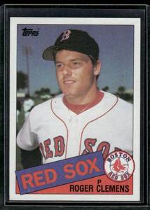 lot 142A image: Roger Clemens RC  1985 Topps #181 Boston Red Sox Baseball Card