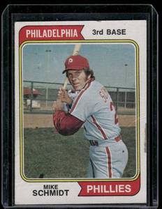 lot 143A image: Mike Schmidt 2nd Year   1974 Topps #283 Philadelphia Phillies Baseball Card