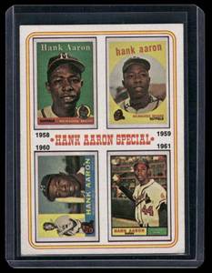 lot 162A image: Hank Aaron Special   1974 Topps #3 Atlanta Braves Baseball Card