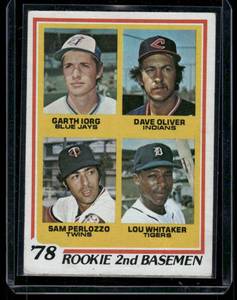 lot 182A image: Lou Whitaker Rookie 2nd Basemen RC  1978 Topps #704  Baseball Card