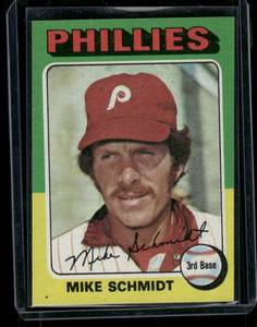lot 183A image: Mike Schmidt   1975 Topps #70 Philadelphia Phillies Baseball Card