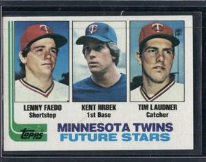 lot 204A image: Kent Hrbek RC RC  1982 Topps #766 Minnesota Twins Baseball Card