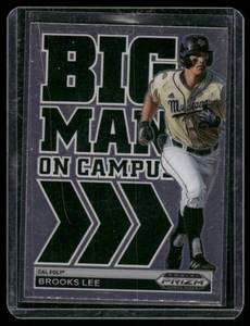 lot 214A image: Brooks Lee RC  2022 Panini Prizm Draft Picks Big Man on Campus #BMC-BL Cal Poly Mustangs Baseball Card