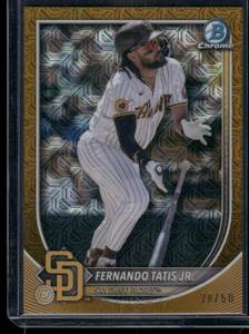 lot 125A image: Fernando Tatis Jr. 50 Mojo  2650 2025 Bowman Chrome #23 San Diego Padres Baseball Card