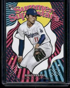 lot 195A image: Roki Sasaki RC  2025 Topps Summer Superstars #SS-41 Los Angeles Dodgers Baseball Card