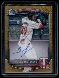 lot 243A image: Byron Chourio Auto   2025 Bowman Chrome #BMA-BC Minnesota Twins Baseball Card