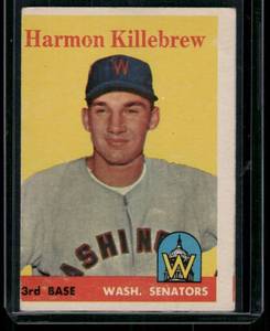 lot 156A image: Harmon Killebrew   1958 Topps #288 Washington Senators Baseball Card