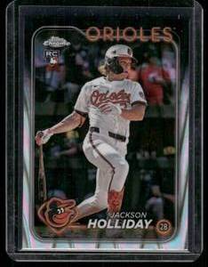 lot 157A image: Jackson Holliday RC Lava Refractor RC  2024 Topps Chrome Update #USC200 Baltimore Orioles Baseball Card
