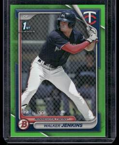 lot 222A image: Walker Jenkins Green SP  231399 2024 Bowman 1st #BP-43 Minnesota Twins Baseball Card