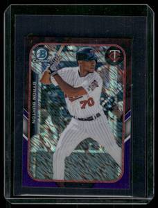lot 229A image: Byron Buxton RC SP  228250 2015 Bowman Chrome Purple Refractors #4 Minnesota Twins Baseball Card