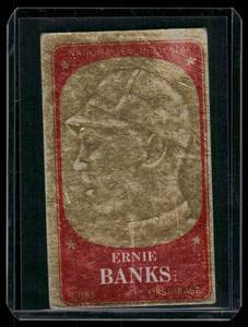 lot 236A image: Ernie Banks   1965 Topps Embossed #58 Chicago Cubs Baseball Card