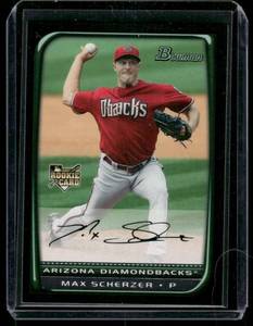 lot 244A image: Max Scherzer RC  2008 Bowman Draft Picks & Prospects #BDP33 Arizona Diamondbacks Baseball Card