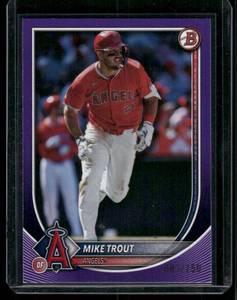 lot 248A image: Mike Trout Purple SP  83250 2024 Topps #6 Los Angeles Angels Baseball Card