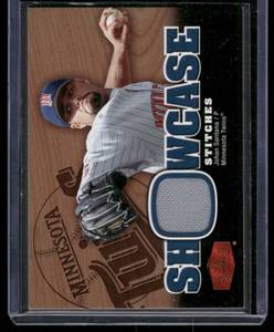 lot 254A image: Johan Santana Relic   2006 Flair Showcase Stitches #SS-JS Minnesota Twins Baseball Card