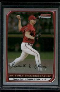 lot 256A image: Randy Johnson Refractor   2008 Bowman Chrome #175 Arizona Diamondbacks Baseball Card
