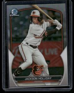 lot 258A image: Jackson Holliday RC  2023 Bowman Draft Chrome Refractors #BDC-118 Baltimore Orioles Baseball Card