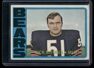 lot 269A image: Dick Butkus   1972 Topps #170 Chicago Bears Football Card