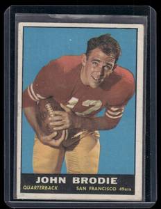 lot 270A image: John Brodie RC  1961 Topps #59 San Francisco 49ers Football Card