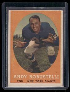 lot 327A image: Andy Robustelli   1958 Topps #15 New York Giants Football Card