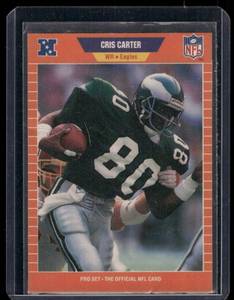 lot 328A image: Cris Carter RC  1989 Pro Set #314 Philadelphia Eagles Football Card