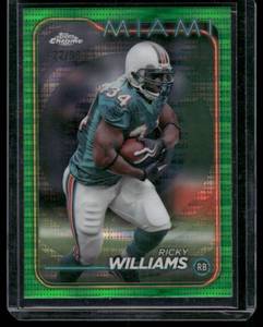 lot 276A image: Ricky Williams Green Refractor  2299 2024 Topps Bowman Chrome #110 Miami Dolphins Football Card