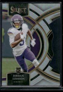 lot 277A image: Jordan Addison Die Cut RC  2024 Panini Select #453 Minnesota Vikings Football Card