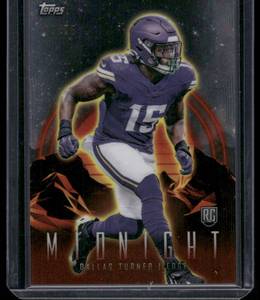 lot 340A image: Dallas Turner 75 RC 3375 2024 Topps Midnight #59 Minnesota Vikings Football Card