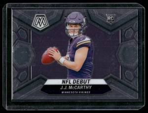 lot 343A image: J.J. McCarthy RC  2024 Panini Mosaic #275 Minnesota Vikings Football Card