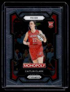 lot 346A image: Caitlin Clark RC  2024 Panini Prizm Monopoly WNBA #65 Indiana Fever Basketball Card