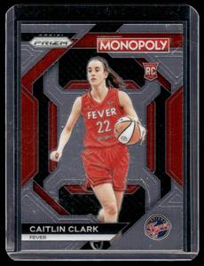 lot 352A image: Caitlin Clark RC  2024 WNBA Monopoly Prizm #WNBA27 Indiana Fever Basketball Card