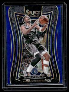 lot 371A image: Anthony Edwards   2024 Panini Select Blue  Prizm #365 Minnesota Timberwolves Basketball Card