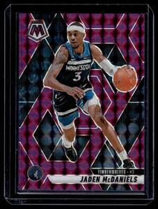 lot 385A image: Jaden McDaniels  0999 2024 Panini Purple Mosaic #101 Minnesota Timberwolves Basketball Card