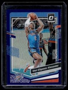 lot 392A image: Shai Gilgeous-Alexander   2023 Donruss Optic Purple Prizm #104 Oklahoma City Thunder Basketball Card