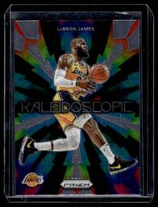 lot 393A image: LeBron James   2023 Panini Prizm Kaleidoscopic Prizms Blue Wave #2 Los Angeles Lakers Basketball Card