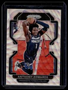 lot 394A image: Anthony Edwards   2022 Prizm #37 Minnesota Timberwolves Basketball Card