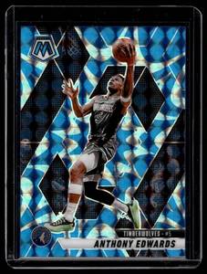 lot 397A image: Anthony Edwards   2024 Panini Mosaic Blue Prizm #36 Minnesota Timberwolves Basketball Card