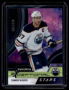 lot 401A image: Connor McDavid  105899 2021 Upper Deck Synergy Exceptional Stars #ES-CM Edmonton Oilers Hockey Card