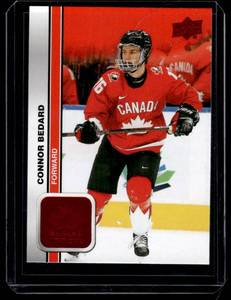 lot 402A image: Connor Bedard RC  2023 Upper DeckTeam Canada Juniors #8 Chicago Blackhawks Hockey Card