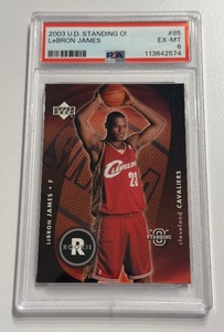 lot 94A image: LeBron James RC 2003 Upper Deck Standing O #85 PSA 6 EX-MY Rookie Basketball Card