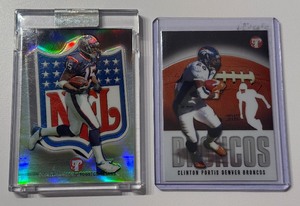 lot 99A image: Andre Johnson Refractor 499 and Clinton Portis 2003 Topps Pristine #55 and #43 Football Cards