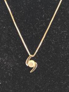 lot 55 image: 14K White Gold Chain & Pendant