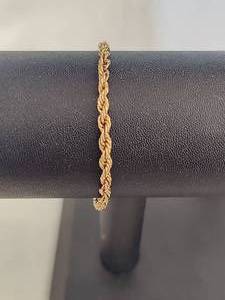 lot 52 image: 14K Gold Rope Bracelet wSafety Clasp