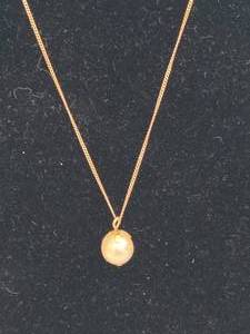 lot 56 image: 14K Necklace wPearl Pendant