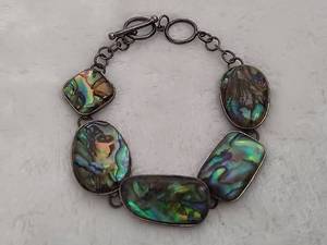 lot 59 image: Silver & Abalone LUC Bracelet