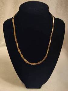 lot 97 image: 925 Silver Twisted Herringbone Necklace