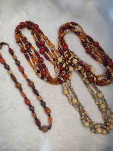 lot 111 image: Lot of Asst BrownWood Tone Necklaces