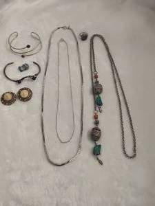 lot 120 image: Sterling & Misc Silver Tone Jewelry