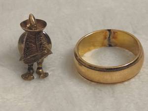 lot 122 image: 14K Sombrero Pin & 14K GF Band